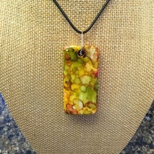 **New** Handmade necklace 18” UNIQUE! yellow #48